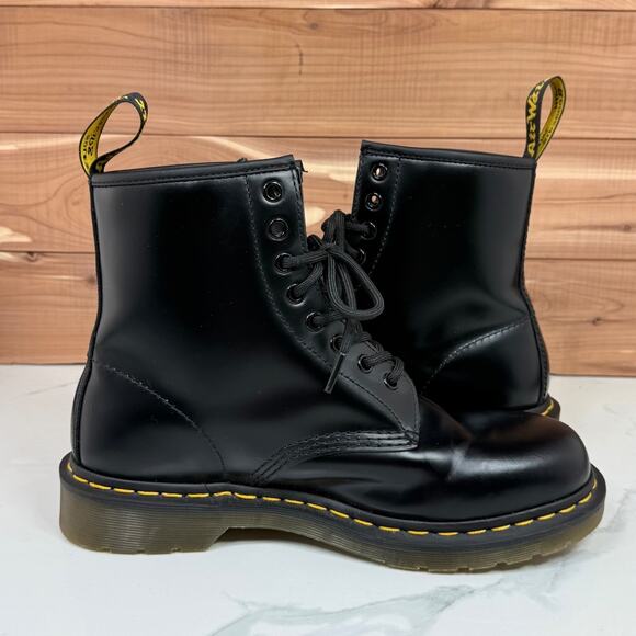 Dr Martens 1460 Glossy Leather Lace Up Boots Combat Moto Grunge Goth Women's 9 - Picture 10 of 14